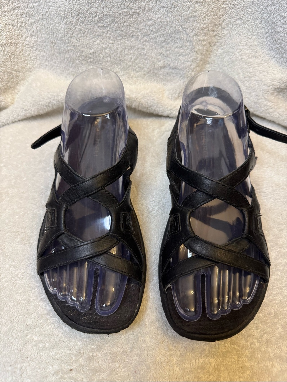 Merrell Agave 2 Lavish Black Leather Strappy Comfort Slingback Sandals Sz 7